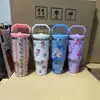Taza de coche transfronteriza de 30 oz, asa exterior, portátil, taza aislada de acero inoxidable de gran capacidad con pajilla, diseño personalizable