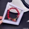 Caja de Empaque para Pulseras al por Mayor Set de Cajas Pulsera Lino Rojo de Alta Gama Borla Cuenta de Buda Caja Rosa Regalo con Bolso