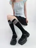 Meias Listradas Japonesas Meias para Todas as Estações Meias de Veludo para Pés Tendência JK Listras de Cor Sólida Estilo College Meias 3/4