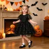 Novo vestido de festa escuro para bebê com tema de Halloween, vestido de noite preto, vestido de tule - disponível para dropshipping