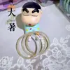 Nuevo Pulsera de Campana Ins de Nicho Estilo Chino para Mujer, Sonando con Cada Paso, Fina Imitación de Vidrio Jade Verde Uva Estilo Antiguo Pulsera de Amistad