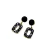Aretes de Plata 925 Diseño Nicho Aretes Negros para Mujer 2025 Nuevo Trendy Elegante Popular Aretes Geométricos