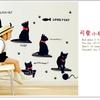 Pegatinas de pared al por mayor con diseño de familia de gatos negros, pegatinas decorativas para fondo de sala de estar y dormitorio LD843