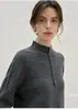 Suéter de punto de lana pura para mujer con cuello medio abotonado, nuevo suéter base suave de otoño e invierno, top versátil