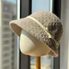 2026 Nuevo Sombrero de Mujer Otoño Tejido con Lazo Sombrero de Pescador Hace que la Cara se Vea Más Pequeña Moda Versátil Sombrero de Cubo