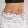 Joyería Transfronteriza Europea y Americana, Cadena de Cintura de Borlas Multicapa a la Moda, Cadena Corporal, Cadena de Cintura de Perlas Estilo Retro Francés