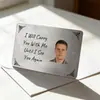 Cartera para Postales de Acero Inoxidable, Tarjetero Grabado Colorido, Pequeño Regalo para Amigos, Tarjeta Portátil Personalizada Creativa