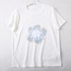 Camiseta Floral de Tres Colores de Manga Corta para Mujer 2026 Nuevo Estilo Coreano Cuello Redondo Copo de Nieve Algodón Transpirable Top Casual para Mujer