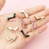 Accesorios para Joyería de Aleación DIY Diamantes de Imitación Oro KC Esmalte Encanto Zapato de Tacón Alto para Mujer Colgante Llavero Adorno Colgante Materiales