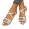 Sandalias Planas de Verano 2026 Nuevas Tallas Grandes para Mujer, Casual, Cómodas, de Moda, con Tira Cruzada, Estilo Europeo y Americano