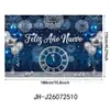 Tela de fondo para Año Nuevo 2027 transfronteriza, decoración de ambiente festivo para fiesta de Nochevieja europea y americana, banner fotográfico de tela colgante