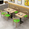 Tienda de fideos para picar, barbacoa, desayuno, juego de mesa y silla para comida rápida, tienda de té de leche y postres, mesa de restaurante, tipo económico comercial