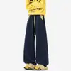 Nasa sobre Pantalones Casuales de Patchwork Estilo Americano para Hombre, Pantalones Deportivos Largos de Pierna Recta Sueltos Finos de Verano, Pierna Ancha