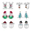 Pendientes Navideños de Invierno Avale S925 Pendientes de Papá Noel y Reno Pendientes de Joyería Accesorios al por Mayor para Mujer