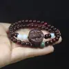 Pulseira de contas de anel duplo de sândalo vermelho sândalo de sangue 6mm pulseira marca Zaki joias de contas literárias para homens e mulheres atacado