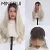 E-commerce Transfronteiriço 13*4 Estilo Europeu e Americano Peruca Frontal com Renda Ondas Grandes Cabelo Sintético de Alta Qualidade Fibra de Seda de Alta Temperatura Cabelo Cacheado