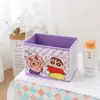 Caja organizadora de escritorio rectangular pequeña de dibujos animados, caja de almacenamiento plegable para clasificación de cosméticos, papelería, joyas