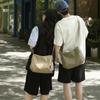 Bolsa de nailon estilo japonés para mujer, bolsa cruzada casual artística de gran capacidad, estilo holgazán, estilo coreano, color sólido, bolsa de hombro