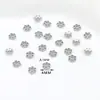 Banho de cobre cor de ouro real 18k retenção de cor flor de seis pétalas base de flor oca 4mm tampa de flor suporte espaçador para pulseira de miçangas C02