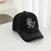 Boné de Baseball Infantil com Costura Visível, T-Rex Bordado Estilo Americano, Chapéu de Sol Casual Vintage para Uso ao Ar Livre