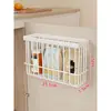 Estante de Almacenamiento para Cocina, Puerta de Gabinete, Montado en Pared, Caja de Almacenamiento para Papel Film y Bolsas de Basura, Canasta de Almacenamiento para Botellas y Frascos de Condimentos del Hogar