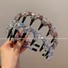 Tiara de Dente de Flor de Cristal de Luxo 2025 Nova Versátil Tiara de Topo Alto Elegante Elegante Grampo de Cabelo Antiderrapante