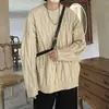 Suéter de Gola Redonda Outono Inverno Masculino Estilo Preguiçoso Solto Malha Roupa de Linha Padrão Diamante Personalidade Moda Camada Base Malha Cinza