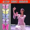 Accesorios de Baile de Primavera de Mariposa Anillo de Dedo de Mariposa Polvos Combinación Corporal de Baile Clásico Infantil Flor de Mano para Performance Tocado