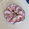 Elástico de cabelo de cachorro xadrez leve e primaveril, scrunchie super fofo, tiara de alta qualidade, cordão de cabelo doce e adorável