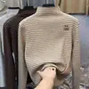 Ropa interior básica unisex para niños, cuello semi-alto, polar a rayas, top cálido de otoño e invierno, camiseta de manga larga