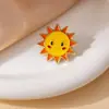 Insígnia de Metal Criativa de Sol Sorridente, Broche Fofo e Único, Alfinete de Acessório para Roupa, Medalha de Metal de Desenho Animado Fofo