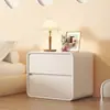 Estilo madera maciza, moderno y lujoso, mesita de noche pequeña creativa 2022, color crema, alternativa de alta gama a la mesita de noche minimalista moderna