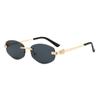 Gafas de sol con montura ovalada para mujer, lentes de sol de verano con estrellas, estilo Hong Kong, protector solar, espejo de cara grande que muestra una cara redonda pequeña.