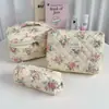 Bolsa de Cosméticos Floral Rosa Estilo Francés, Bolsa de Tocador Portátil Grande para Viajes, Bolsa Portátil de Almacenamiento para Cosméticos para Salidas
