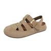 Sapatos Romanos Guyun de Torrada Couro Genuíno Sapatos Birkenth Gaiola de Porquinho Tecido Romano Sapatos Legais Roupa Respirável Meio Chinelos