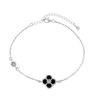 Pulsera europea y americana simple ins fashion de lujo ligero plata esterlina S925 con incrustaciones de diamantes Trébol de la Buena Suerte popular versátil nicho femenino