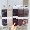 Nuevo Estilo Otoño e Invierno para Mujer: Calcetines holgados estilo Old Money, Calcetines altos, Calcetines holgados de encaje de color liso, Calcetines con separación de dedos para mujer