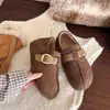 Zapatos de mujer sin cordones, con suela gruesa y forro de felpa, con plantillas ocultas para aumentar la altura, nuevo estilo invierno 2026, zapatos retro gruesos versátiles