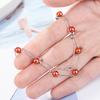 Pulsera Coreana Fresca de Doble Capa de Granate para Mujer Pulsera Elegante de Cristal Rojo