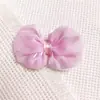 Color macarrón hilo perlado lazo accesorios para el cabello de satén hechos a mano diy dulce pasador accesorios para diadema