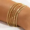 Pulseira transfronteiriça europeia e americana popular na Amazon, conjunto de pulseiras da moda com cinco peças, pulseira de corrente de metal personalizada para atacado