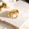 Moda europea y americana transfronteriza anillo de 26 letras significa coraje para abrir chapado en oro real no se decolora anillo oro
