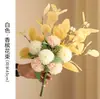 Ramo de flores artificiales de crisantemo y bola de eucalipto nórdico para decoración de escenas, flores artificiales de alta gama de diente de león y crisantemo para bodas