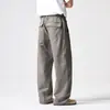 2026 Novos Calças Casuais Masculinas em Lyocell Tencel de Cintura Alta Soltas de Perna Larga Retas Estilo Japonês Preguiçoso Versátil Calças Longas