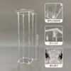 Accesorios para bodas columna cuadrada de cristal transparente escenario de boda área de recepción decoración de ventana estante geométrico guía de camino acrílico