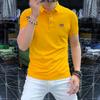 2024 Nuevo Negocios casual simple que combina con todo Camiseta de manga corta para hombre polo Algodón perla cómoda transpirable Ropa de hombre