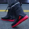 Botas de Lluvia para Hombre con Puño, Zapatos Impermeables Nuevos, Botas de Cordón para Exteriores, Zapatos de Goma Antideslizantes para Trabajo en Cocina, Botas de Lluvia Cálidas Forradas de Felpa