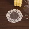 Posavasos de encaje bordado retro francés, tapete para tazón, fondo de fotografía, cubierta de tela decorativa, mantel individual