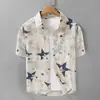 Camisa de Manga Corta Estampada Tie-Dye Estilo Japonés para Hombre, Tendencia de Verano Holgada Casual Juvenil de Alta Gama Elegante