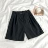 Calças de terno femininas verão fino comprimento médio calças retas plus size solto cintura alta emagrecimento perna larga shorts casuais